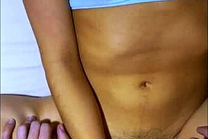 My shy petite university friend shared my bed after a wild party, leading to tight cheating orgasm