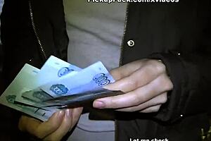 Young asian gives blowjob then takes it in the ass outdoors