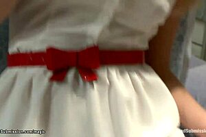 Dude ties blond nurse in hospital. Then bangs her hard with monster cock