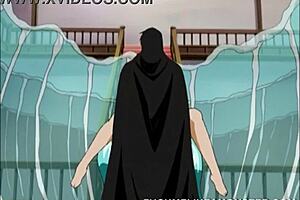 does the big titty anime babe get her pussy licked?