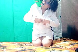 the busty nurse visits the patient and they start fucking at home