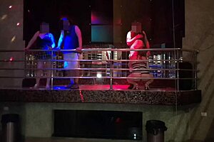 Beautiful amateur gay scene in a nightclub