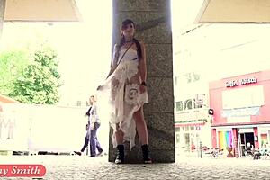 Jeny Smith Boldly Walks In Public In Transparent Dress Without Panties
