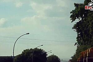 german slim teen has first outdoor pov meetup with small tits