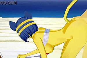 How does Ankha from Animal Crossing handle beach action?