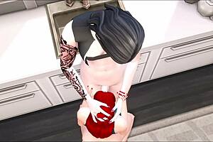 Check out my goth girlfriend in The Sims 4 futanari adventure, part 1!