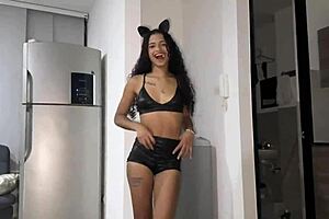 Petite Latina Teen Receives Blowjob Before Doggystyle with Monster Cock