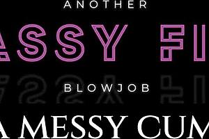 Classy Brunette Milf Gives Messy Blowjob
