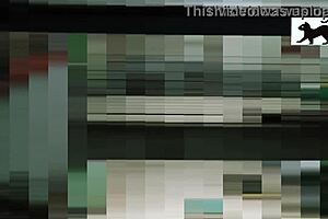 Neighbor is in action, moving around her house, unaware of being watched