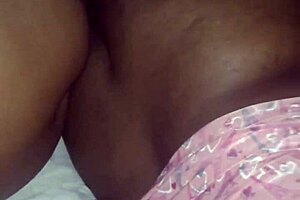 He bangs the ebony babe's pussy and ass in homemade lingerie scene