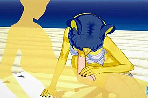How does Ankha from Animal Crossing handle beach action?