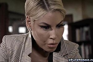 Principle Bridgette B and Teacher Derrick Pierce Drill Student Brooklyn Gray in Office Sex Ed