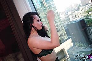 sexy babe in lingerie caresses herself and fingers pussy 😏