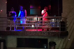 Beautiful amateur gay scene in a nightclub