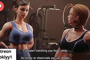 cammy and chun li at the gym