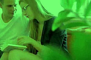 nerdy sweetie in glasses alexis crystal enjoys teen fun