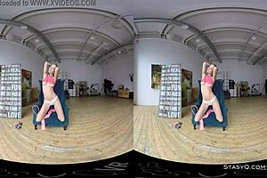 Lovely Blonde Amateur Strips Sensually In VR