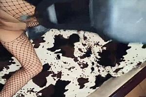 Milf Wife in Fishnets Gets Anal Stretched