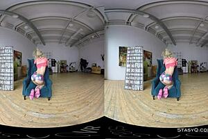 Lovely Blonde Amateur Strips Sensually In VR