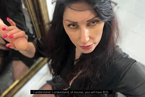 A beautiful woman gives a great blow job to two men and gets a facial at the end