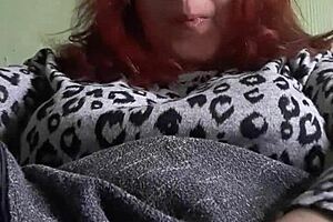 Redhead Wife Masturbates Her Hungry Pussy At Home