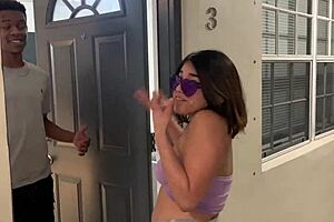 Spanish Teen Gives Sloppy Blowjob On Sofa!