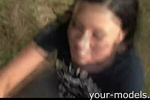 gorgeous brunette with huge white dick