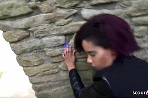 Redhead Latina teen gets nailed outdoor in a public date