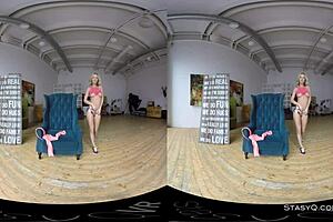 Lovely Blonde Amateur Strips Sensually In VR