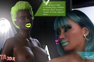 I feel so horny as the blue-haired bitch in Futa3dx craves sucking that futa cock deepthroat style.