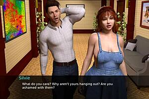 3D cartoon of a naughty nurse giving a handjob to a horny patient