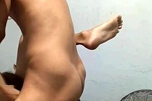 The twink tricks himself into a double blowjob and facial