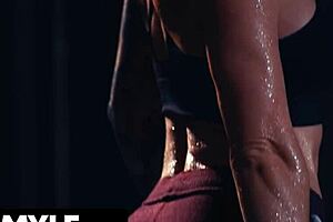 Busty fit milf Sophia Locke pounded hard after sweaty gym workout