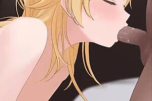 hent animation shows cute blonde giving steamy blowjob