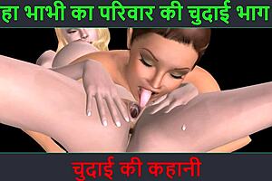 Two cute lesbian girls have sex in 3D cartoon