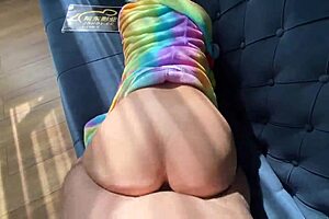 Asian Babe with Brown Eyes and Small Waist Agrees to Watch Movie Outdoors