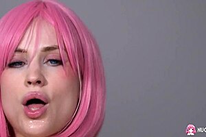 Nikki Hill in Cosplay Rides Big Rubber Toy