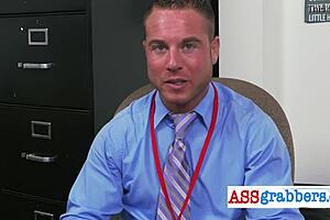 Gay Hunk in Costume Fucks Employee Hard at Office