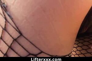 Lulu Chu Sucks Officer Mike's Cock in Ripped Stockings