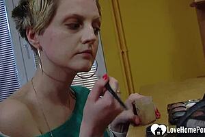 Desirable Chick Teases While Putting On Makeup