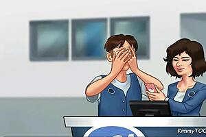 Kimmytoons Sucks Big Cock Behind Front Desk At Work In Summertime Saga