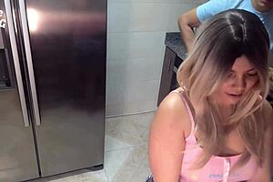 hey, my stepdaughter fucks the guy in the store while her stepmother takes a shower