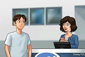 Kimmytoons Sucks Big Cock Behind Front Desk At Work In Summertime Saga