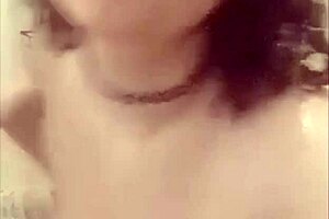 Big tits homemade brunette gets showered before going out
