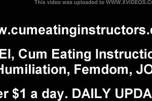 she humiliates slave with facial and clean lick instruction