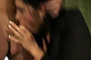 Sexy Brunette Gets Anal Fucked in Threesome