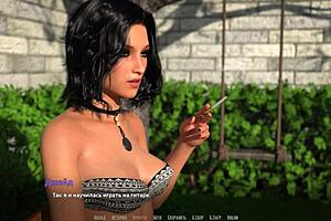 Gameplay climax with rock star banging slut at wild party