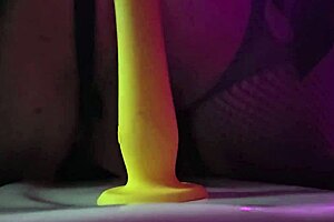 Mature brunette RIDES dildo on porcelain horse!