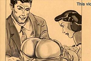 vintage erotic comic drawings from retro era