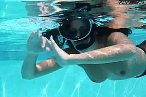 Diana Kalgotkina Swims Naked In Outdoor Pool